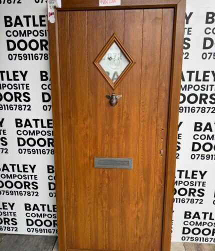 OAK EXTERNAL COMPOSITE DOOR LEVER HANDLE WITH MATCHING FRAME 980X2100MM #1195