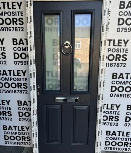 ANTHRACITE GREY GREY EXTERNAL COMPOSITE DOOR WITH WHITE FRAME 900X2060MM #1807