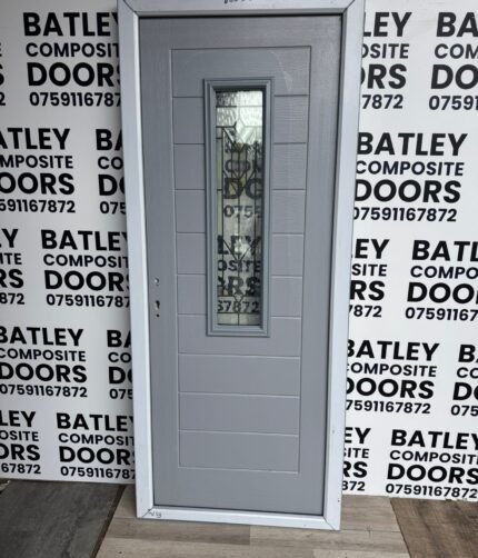 ELEPHANT GREY EXTERNAL COMPOSITE DOOR WITH MATCHING FRAME 865X2055MM #1814