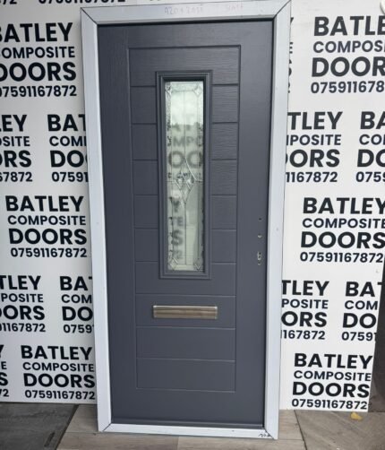 SLATE GREY COMPOSITE LEVER HANDLE DOOR WITH MATCHING FRAME 920X2050MM #1851