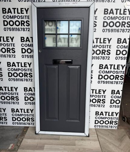 ANTHRACITE GREY GREY COMPOSITE FINGER PULL DOOR WITH MATCHING FRAME 895X2060MM #1870