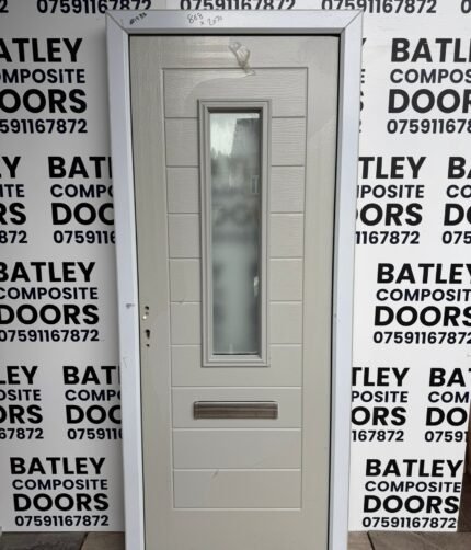 PEARL GREY EXTERNAL COMPOSITE DOOR LEVER HANDLE WITH MATCHING FRAME 868X2070MM #1933