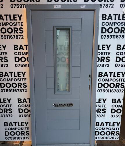 ELEPHANT GREY EXTERNAL DOOR COMPOSITE DOOR LEVER HANDLE WITH MATCHING FRAME 973X2010MM #1990