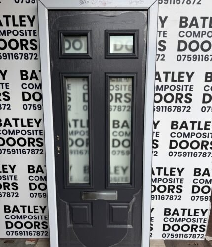 ANTHRACITE GREY EXTERNAL COMPOSITE DOOR LEVER HANDLE WITH MATCHING FRAME 880X2095MM #2035