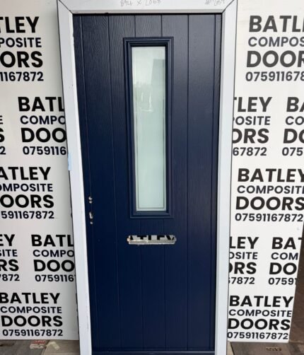 ROYAL NAVY BLUE EXTERNAL COMPOSITE DOOR LEVER HANDLE WITH MATCHING FRAME 894X2068MM #2039