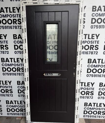 BLACK BLUE EXTERNAL COMPOSITE DOOR LEVER HANDLE WITH WHITE FRAME 937X2095MM #2040