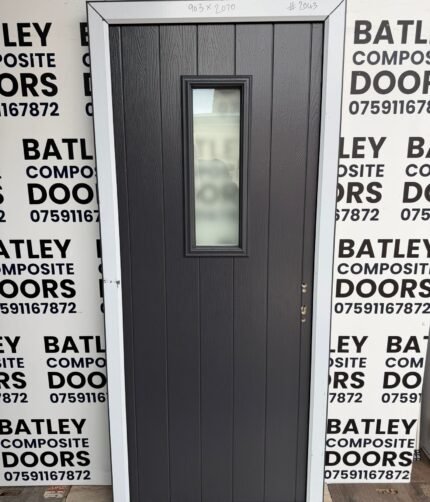 ANTHRACITE GREY EXTERNAL COMPOSITE DOOR LEVER HANDLE WITH MATCHING FRAME 903X2070MM #2043