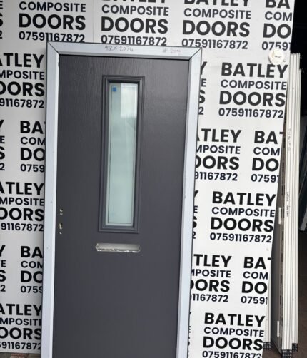 SLATE GREY EXTERNAL COMPOSITE DOOR LEVER HANDLE WITH MATCHING FRAME 932X2074MM #2051