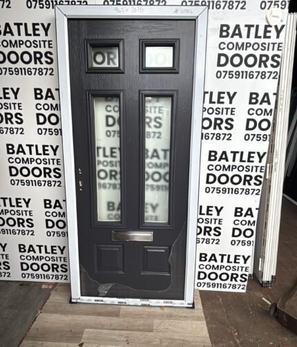 ANTHRACITE GREY EXTERNAL COMPOSITE DOOR LEVER HANDLE WITH MATCHING FRAME 943X2075MM #2054