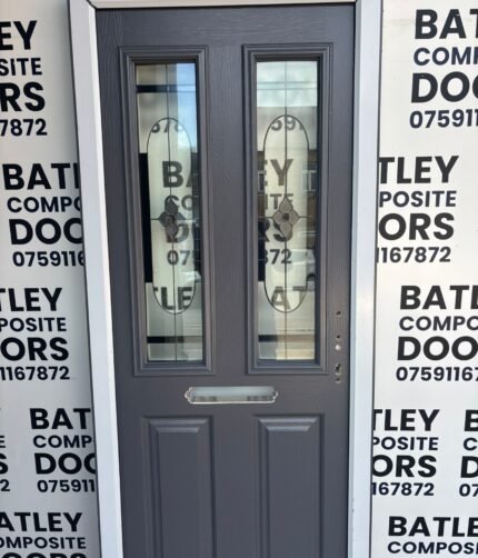 SLATE GREY EXTERNAL COMPOSITE DOOR LEVER HANDLE WITH MATCHING FRAME 870X2087MM #2061