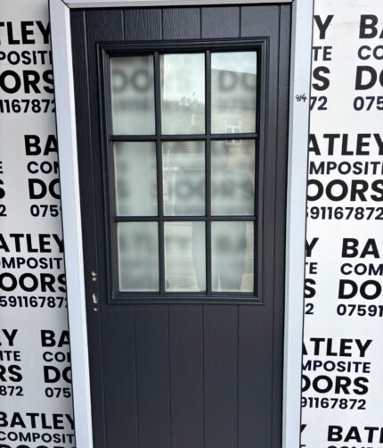 ANTHRACITE GREY EXTERNAL COMPOSITE DOOR LEVER HANDLE WITH MATCHING FRAME 914X2100MM #2065