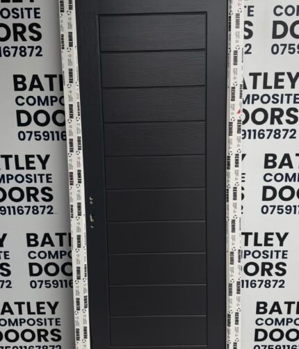 EXTERNAL ANTHRACITE GREY COMPOSITE DOOR WITH WHITE FRAME 840X2035MM #2314