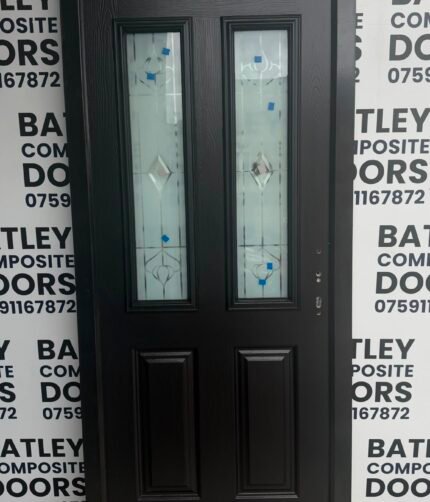 EXTERNAL BLACK COMPOSITE DOOR WITH WHITE FRAME 940x2065MM #2318